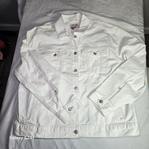 Anthropologie Pilcro Cream-White Denim Trucker Jacket